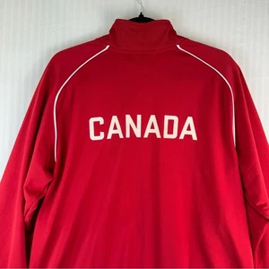 Adidas Red Track Jacket Men Large Canada ClimaLite Full Zip Football Soccer Gear - Picture 1 of 10