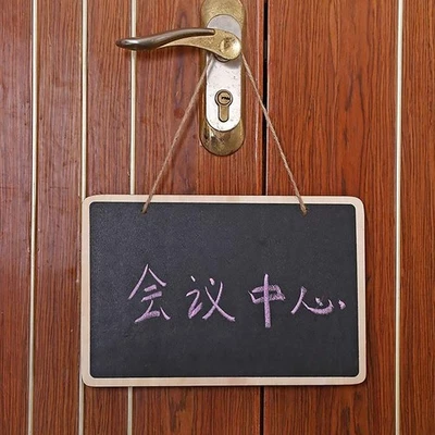 12pcs Chalkboard Hanging Signs Wood Blackboard Plaque Double Side Message Boards - Image 1 of 4