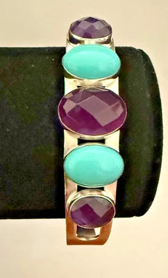 Jay King DTR 纯银宝石袖口手链 - 全新带盒 — 第 1/4 张图片