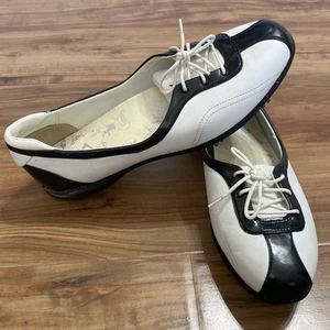 Callaway Couture Half Lace Spiked Golf Shoes Womens Size 8.5 Black White Leather - Picture 1 of 9