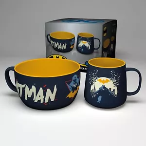 Dc Comics Breakfast Set Grande Tasse + Bol Batman Iconic Gift Set Abystyle - Picture 1 of 1