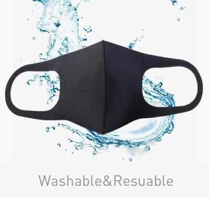 Face Masks Black Unisex Japanese Style Reusable Washable Fashion Mask US Seller - Picture 1 of 11
