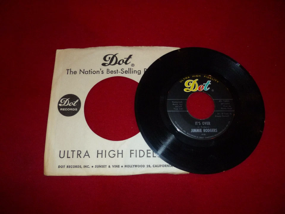 45 RPM Record "It's Over" by Jimmie Rodgers - Image 1 of 1