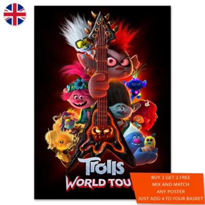Trolls World Tour Movie Poster Films A5 A4 A3 A2 A1 Maxi Wall Art - 1885