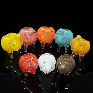 3 inch Handmade Cute Colorful Mini Elephant Smoking Bowl Glass Pipe - USA Seller - Picture 1 of 125