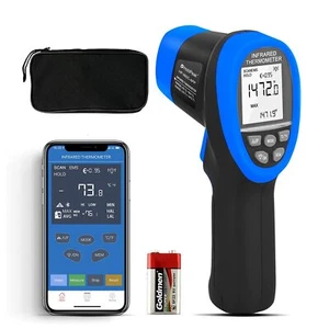 Pistola termometro laser a infrarossi digitale pistola temperatura IR senza contatto con APP UK - Foto 1 di 8