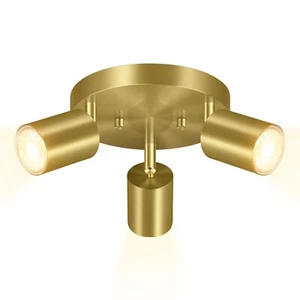 BoostArea LED 3 Light Track Lighting Kit, LED Track Lighting Fixtures, Gold R... - Picture 1 of 7