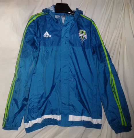 Seattle Sounders FC adidas Climaproof Rain Jacket Men's Blue XL Soccer Cover