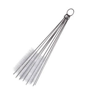 10 Pcs Nylon Tube Brushes Pipe Cleaning Brush Set for Glasses Keyboards Cleaning - Picture 1 of 7