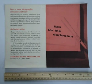Tipps für die Dunkelkammer Peerless Foto Produkte Ordner Poster Tabelle Vintage - Bild 1 von 2