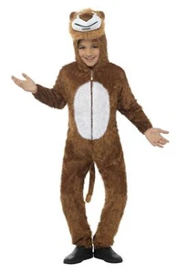Lion Jumpsuit With Attached Hood Child Jungle Costume Medium - Picture 1 of 6