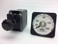 General Electric Type AB-40 AC-Ammeter 0-1500A & Type SB1 Switch Model SB1CA19