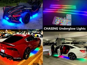 2x4FT + 2x6.5FT APP Remote CHASING LED Underglow Strips Lights Kit for BMW SSL - Picture 1 of 24