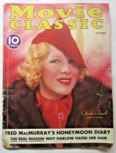 Vintage "MOVIE CLASSIC",  Magazine Vol. 11 #2, October 1936. Some cuts, -2 pages - Bild 1 von 17