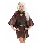 LADIES WARRIOR DRESS WITH CAPE QUEEN OF DRAGONS MEDIEVAL COSTUME FANCY DRESS