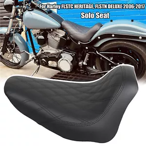 Black Renegade Lattice Stitch Solo Seat For Harley 06-17 Softail FLST/N/C - Picture 1 of 14