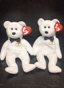 2 Stück Mr Beanie Babys Bräutigam Bären - Bild 1 von 2