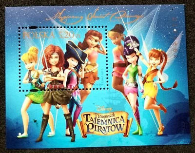 *FRETE GRÁTIS Polônia Walt Disney A Fada Pirata 2014 Animação Desenhos Animados (ms) MNH - Imagem 1 de 4