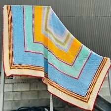 Handmade Crochet Blanket Queen Size Bed 230cm x 230cm Multicoloured Unisex