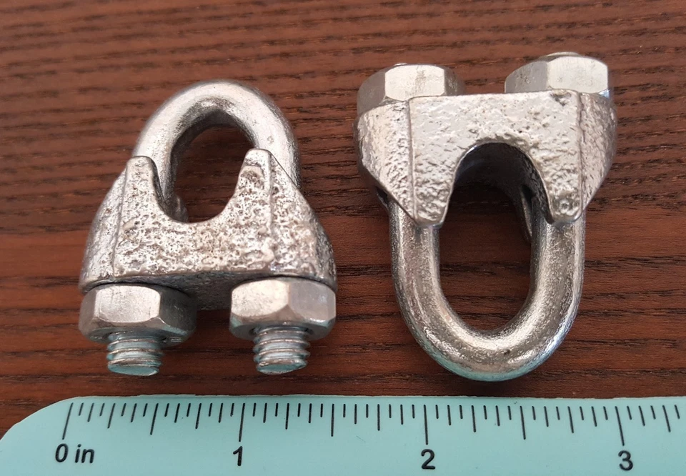 5/16" CABLE CLAMP U BOLT STEEL WIRE CLIP U-BOLT: 10, 25, 50 & 100 pcs