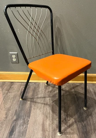 Cosco Hamilton Cross-Back Chair | Orange | Mid-Century Modern | Superbly Rare Cover