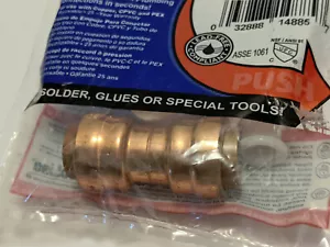 Mueller PROLINE Push Fit rame 1/2 x 1/2 accoppiamento 650-003LW impianto idraulico istantaneo - Foto 1 di 3