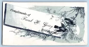 1880 BRIDGTON MAINE*FRANK GERRY GROCER*ESTIMULADOR DE COMERCIO TARJETA VICTORIANA GRABADA - Imagen 1 de 2