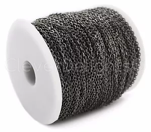 Carrete de cadena de cable - 330 pies - metal de pistola (plata oscura) - eslabón de 2x3 mm - Imagen 1 de 2