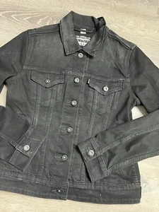 Levi Strauss Original Riveted Black Jean Jacket/ Medium - Picture 1 of 8
