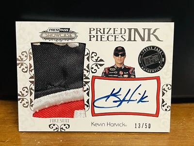 KEVIN HARVICK 2012 PRESS  PASS SHOWCASE Prized  Pieces Ink 3 Color RU Auto /50 - Image 1 of 2