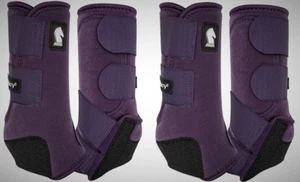 Classic Equine LEGACY2 Purple Eggplant Front Hind Rear 4 Pack M Sport Boots - Picture 1 of 2