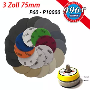 3 Zoll 75mm Nassschleifpapier P60 - P10000 Klett-Schleifscheiben Pads / Tablett - Picture 1 of 37