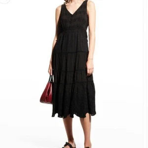 Johnny Was schwarzes Winter Stufenkleid bestickt Gr. XS Midi - Bild 1 von 7