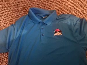 NEW BLUE AVP THEMATSA MATSA PRO BEACH VOLLEYBALL PLAYER SPONSOR POLO XL DRI FIT - Picture 1 of 2
