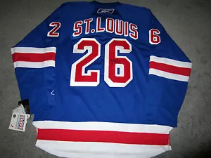 MARTIN ST. LOUIS New York Rangers NYR Signed Autographed JERSEY w/ BAS COA XL - Picture 1 of 4