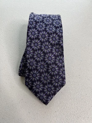 Corbata delgada Joseph Abboud púrpura patrón floral 100 % seda nueva sin etiquetas Foto 1 de 4