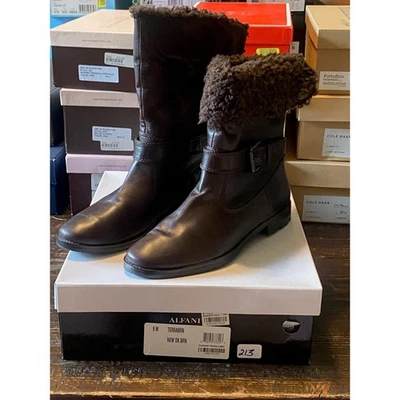 Botas Alfani Mujer Terra Gamuza Cuero Hebilla Invierno Forradas Marrón Oscuro 9M Nuevas en Caja Foto 1 de 4