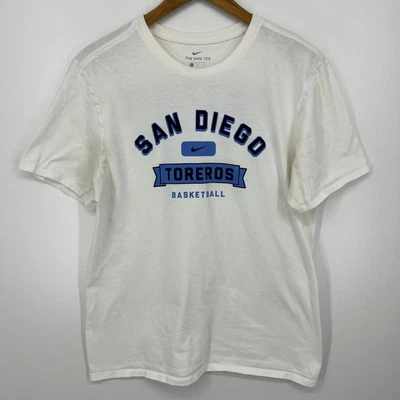 Мужская баскетбольная футболка Nike San Diego Toreros размер L белая с коротким рукавом - Изображение 1 из 4