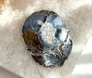 Mekkala Göttin blühende Blumenform Sterling Silber 925 Vintage Brosche - Bild 1 von 10