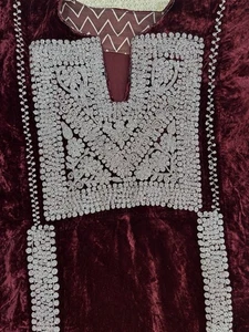 Vintage Samt Palästinensische Tradition Kleid Handarbeit Bestickt Kleid Thobe - Bild 1 von 9