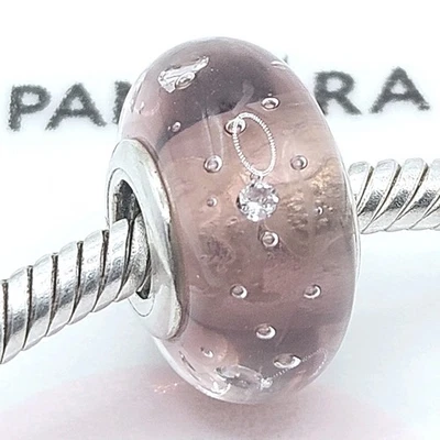 Pandora Charm "Murano Zirkonia Beerefarben" 791616 Glas Silber Original  - Bild 1 von 3