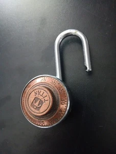 Vintage TITAN Brass/Copper Rotary Dial Combination Safe Pad Lock*tested*  - Picture 1 of 4