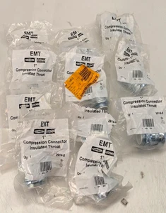 Pack of 11 RACO 1" Uninsulated Throat EMT Fitting Compression Connector 2914-8 - Picture 1 of 11