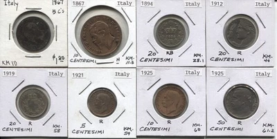 Italy 1867-2005 Collection of 27 Different Type Coins See Scans - Image 1 of 4