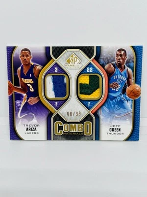 2009-10 SP 比赛使用 JEFF GREEN / TREVOR ARIZA 组合材料布贴 /99 — 第 1/2 张图片