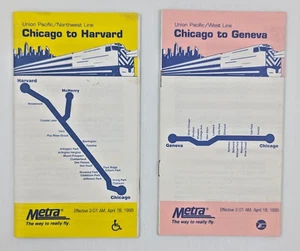 METRA Chicago a Ginebra / Harvard Horario Folleto Abril 1999 Lote de 2 - Imagen 1 de 4