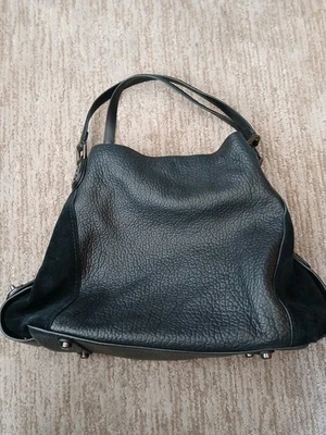 Coach Edie 42 Black Mixed Leather Hobo Bag Large Tote 57647 - Image 1 of 4