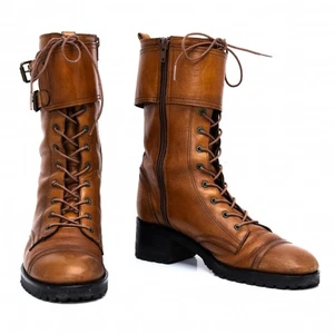 YOSHIE INABA L'EQUIPE Belted Leather Boots Size US About 6.5(K-124528) - Picture 1 of 12