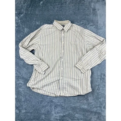 Men's Lucky Brand yellow blue striped dress shirt X-Large excellent - Image 1 of 4