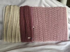 Lot of 3 colors Gimp Trim Mauve Dusty Rose Pink Ivory Burgundy 1/2" - Picture 1 of 5